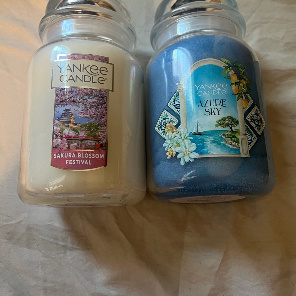 2 Yankee Candle Sakura Blossom and Azure Sky bundle
